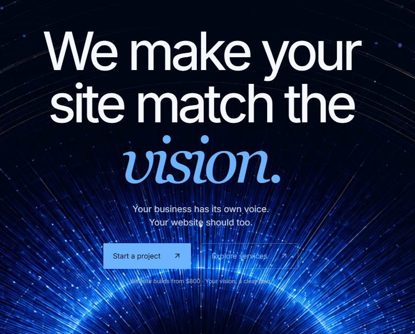 SiteVisionary homepage designed by Bradley Hafner